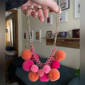 Pom Pom gold chain necklace
